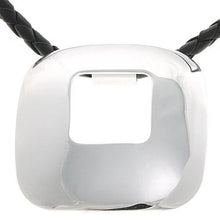 Load image into Gallery viewer, Silver Square Pendant and Leather Necklace
